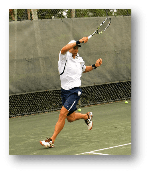 Top performing athlete works with his mind to master his game.