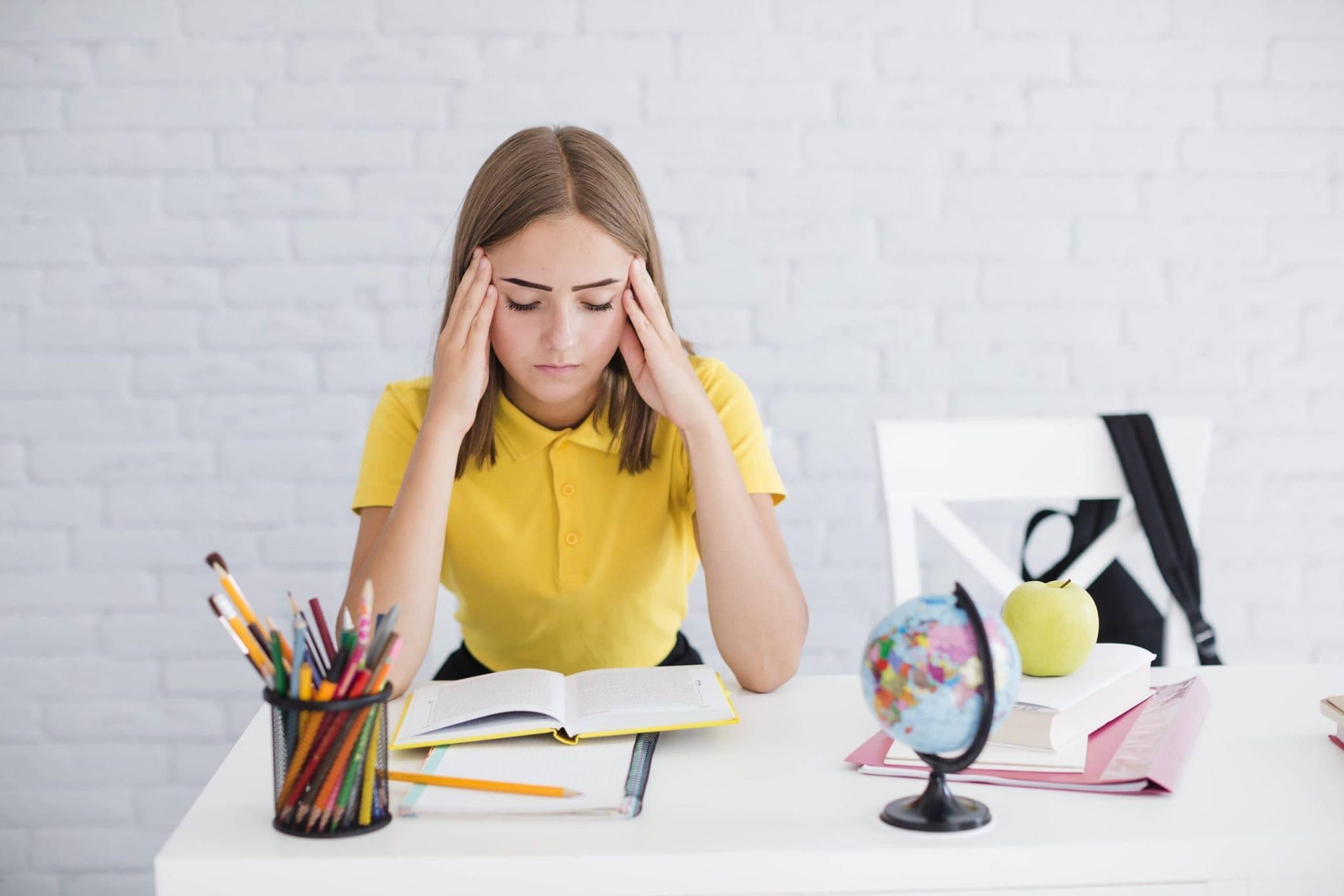 Student Conquering Exam Stress Illustration of a student overwhelmed by exam anxiety. Discover how hypnotherapy can help students overcome stress, enhance focus, and achieve academic success. Take the first step towards a stress-free and confident exam experience with hypnotherapy in Dubai.